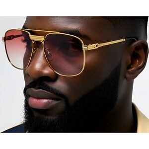 Pink Sunglasses Fashion Men Women Gold Frame Retro Vintage Shades Lentes‎ Gafas